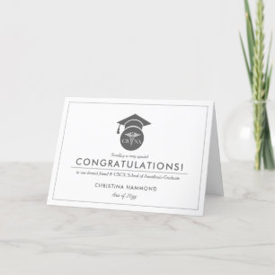 CRNA Graduate   Minimal Congrats Thank You Card