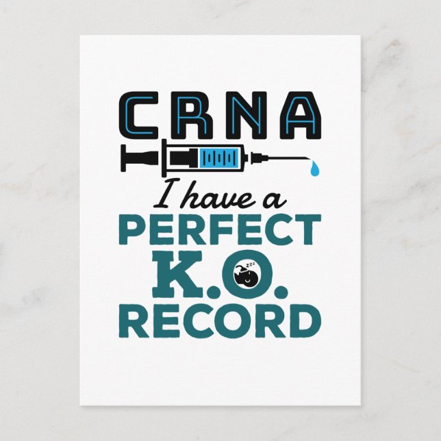 CRNA I Have A Perfect K.O. Record Postcard (Front)