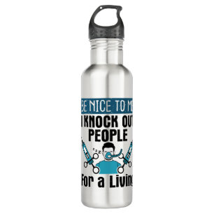 CRNA Knock Out People Nurse Anaesthetist 710 Ml Water Bottle