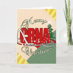 CRNA MERRY CHRISTMAS Nurse Anaesthetist Holiday Card