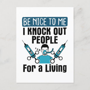 CRNA Nurse Anaesthetist Anaesthesiologist Knock Ou Postcard