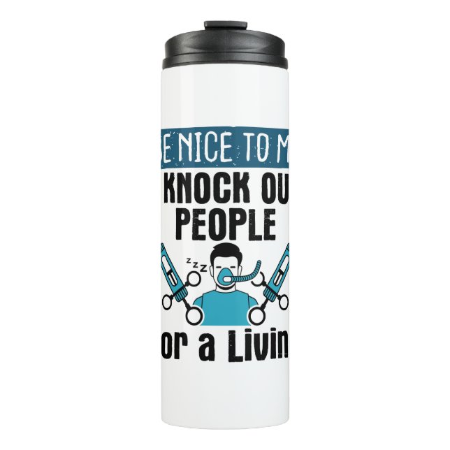 CRNA Nurse Anaesthetist Anaesthesiologist Knock Ou Thermal Tumbler (Front)