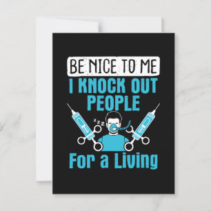 CRNA Nurse Anaesthetist Knock Out People Postcard
