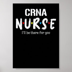 Crna Nurse Plaid Red Love Heart Stethoscope Rn Nur Poster