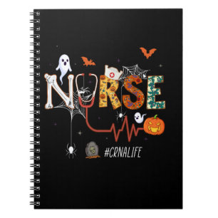 CRNA Nurse Pumpkin Nursing Hallowen Pattern Notebook