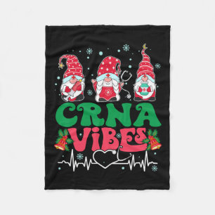 Crna Vibes Nurse Gnome Christmas Stethoscope Xmas  Fleece Blanket
