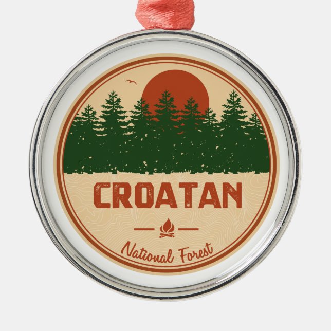 Croatan National Forest Metal Tree Decoration (Front)
