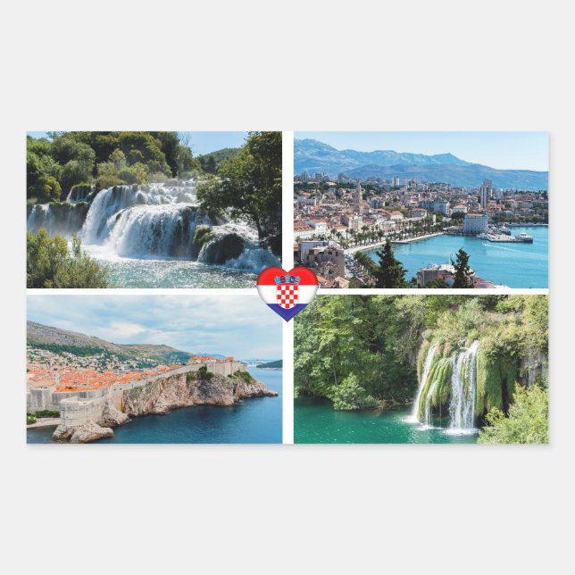 Croatia Beautiful Scenic Landmarks - Europe Rectangular Sticker (Front)
