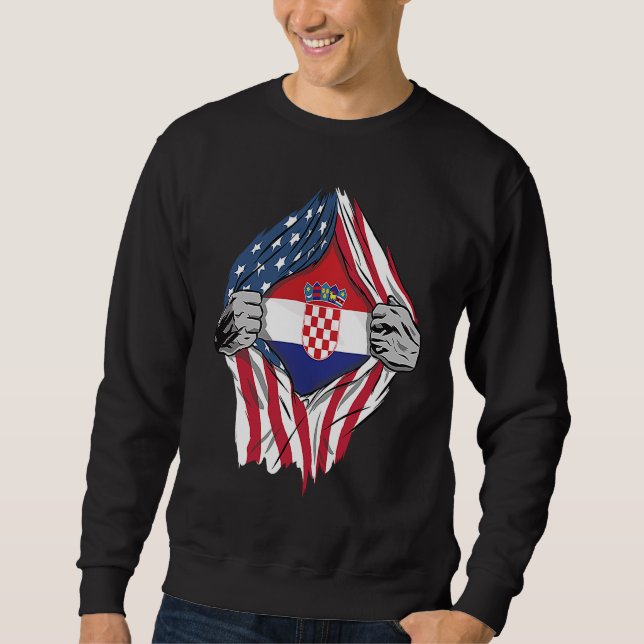 Croatia Blood Inside Me Croatian Flag Sweatshirt (Front)