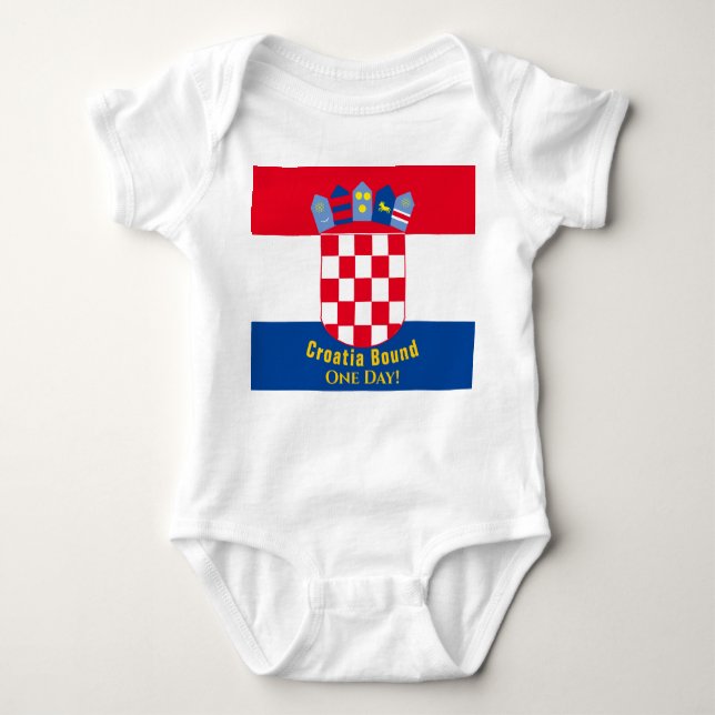 Croatia Bound Flag Design Baby Bodysuit (Front)