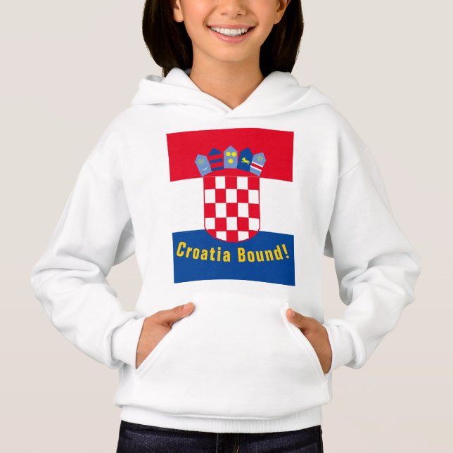 Croatia Bound Girl's Hoodie (Front)