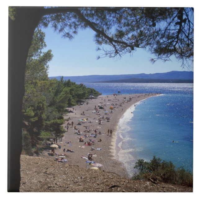 Croatia, Brac Island, Bol, Golden Cape Beach Tile (Front)