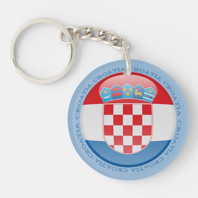 Croatia Bubble Flag Key Ring (Front)