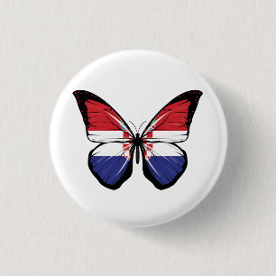 Croatia Butterfly Flag 3 Cm Round Badge