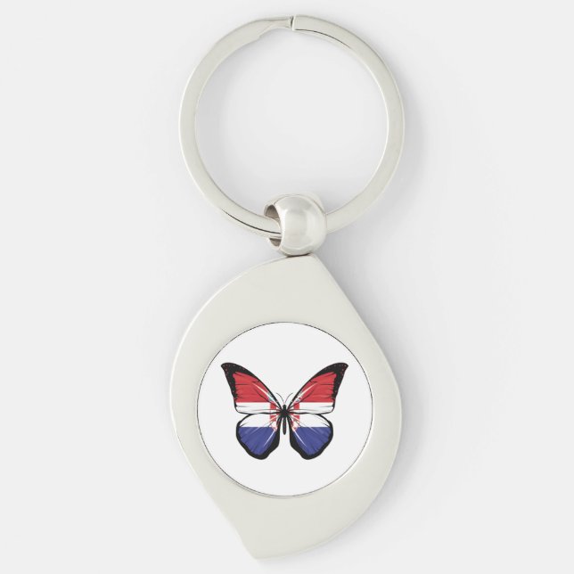 Croatia Butterfly Flag Key Ring (Front)