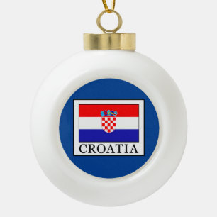 Croatia Ceramic Ball Christmas Ornament