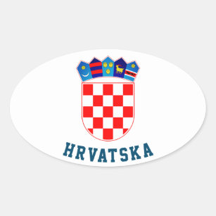Croatia coat of arms oval sticker