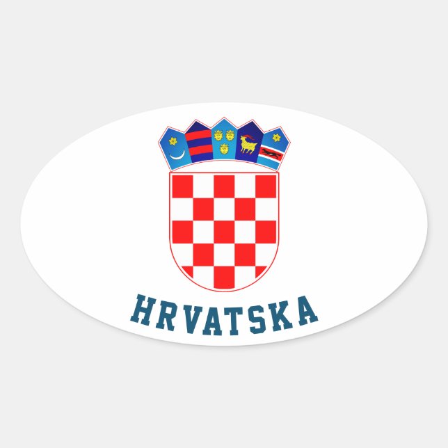Croatia coat of arms oval sticker (Front)