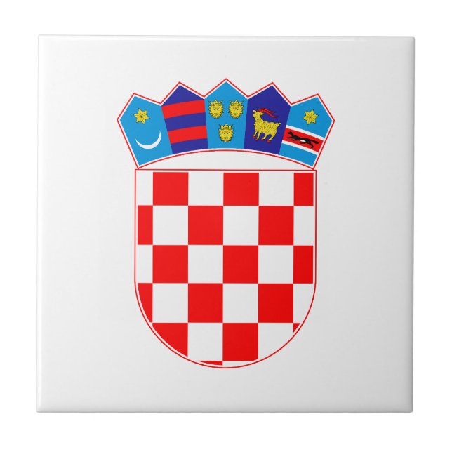 Croatia country coat arms symbol emblem flag tile (Front)