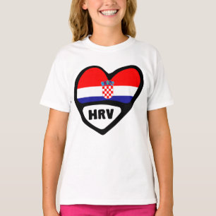 Croatia Country Code Flag Heart Hrvatska T-Shirt