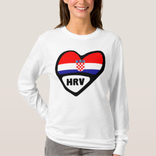 Croatia Country Code Flag Heart Hrvatska T-Shirt
