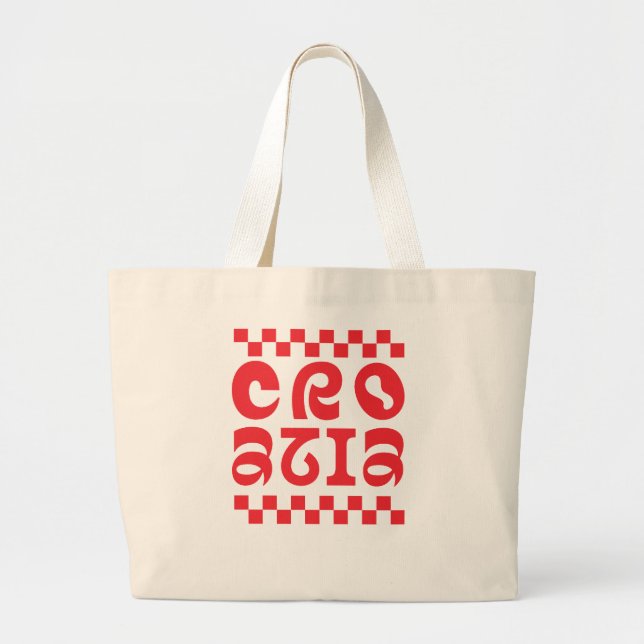 Croatia country logo design large tote bag (Front)