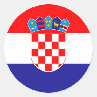 Croatia/Croatian/Croat Flag Classic Round Sticker