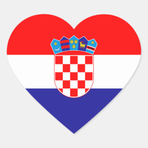 Croatia/Croatian/Croat Heart Flag Sticker