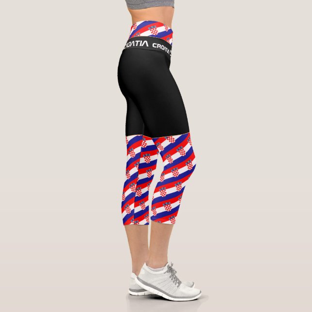 Croatia & Croatian Flag fashion, Fitness Capri Leggings (Right)