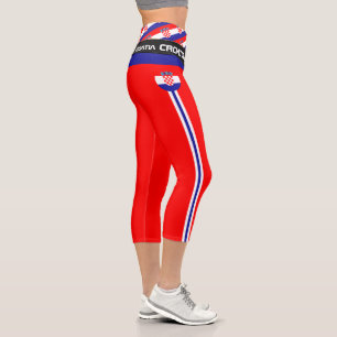 Croatia & Croatian Flag fashion, Fitness, Sports  Capri Leggings