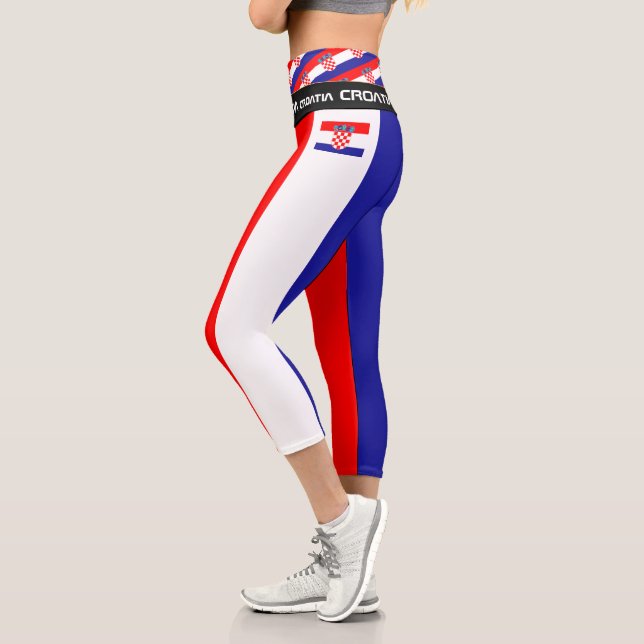 Croatia & Croatian Flag fashion, sports /Fitness C Capri Leggings (Left)