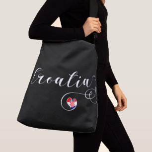 Croatia, Croatian Flag Heart Crossbody Bag