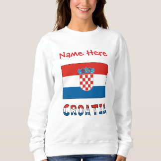 Croatia Croatian Flag Red Personalized Name Women Sweatshirt