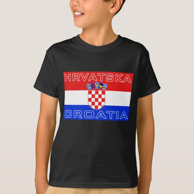 Croatia Croatian Hrvatska Flag T-Shirt (Front)