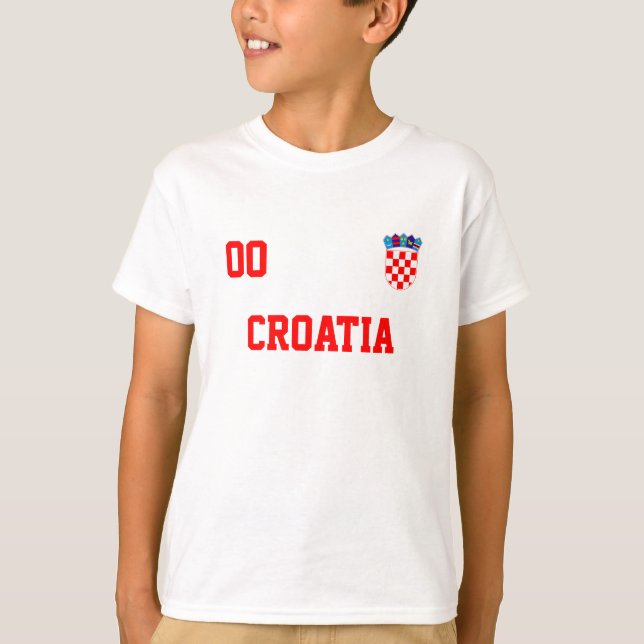 Croatia Custom Name And Number Football Jersey T-Shirt (Front)