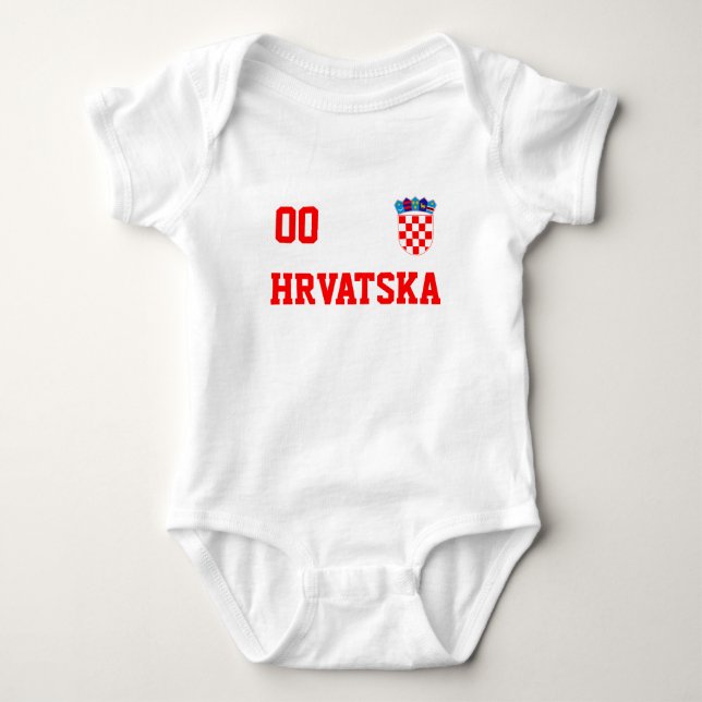 Croatia Custom Name & Number Jersey Baby Bodysuit (Front)