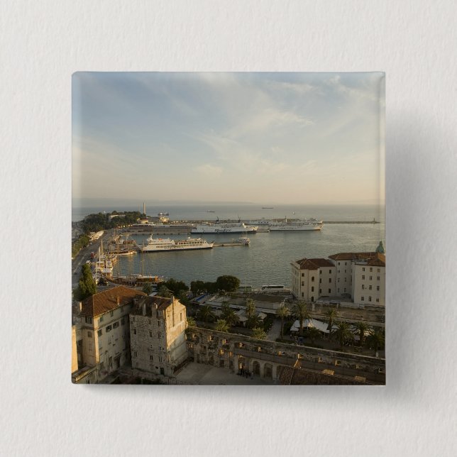 Croatia, Dalmatia, Split. View of Riva 15 Cm Square Badge (Front)
