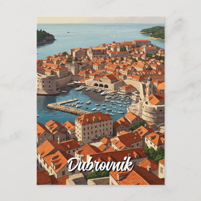 Croatia Dubrovnik Travel Postcard (Front)