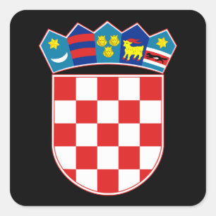 croatia emblem square sticker