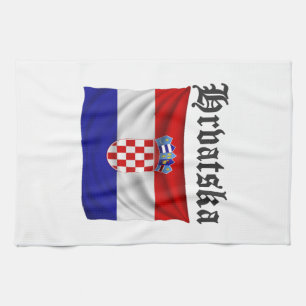Croatia Fan Design Tea Towel