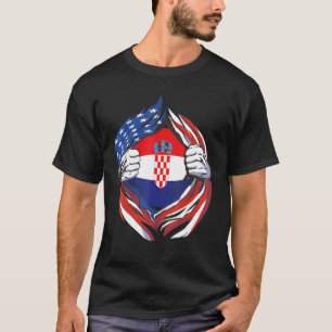 Croatia Flag American Proud Of My Croatian Heritag T-Shirt