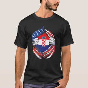Croatia Flag American Proud of My Croatian Heritag T-Shirt