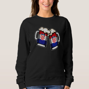 Croatia Flag Beer Mug Cool Croatian Beer Sweatshirt