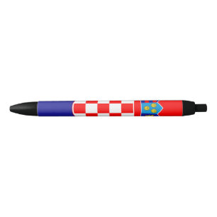 Croatia flag black ink pen