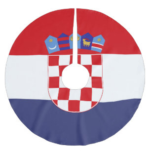 Croatia flag brushed polyester tree skirt