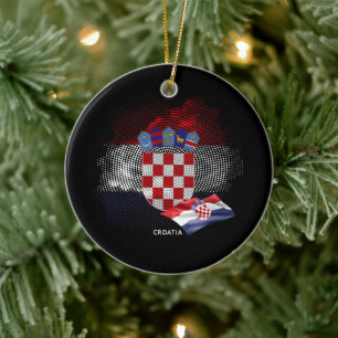 Croatia flag ceramic tree decoration