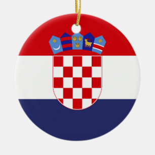 Croatia flag ceramic tree decoration