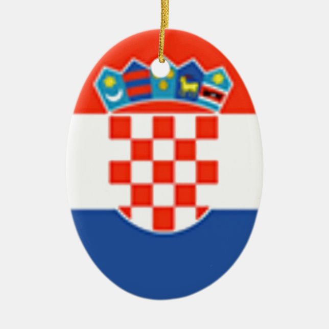Croatia Flag Ceramic Tree Decoration (Front)