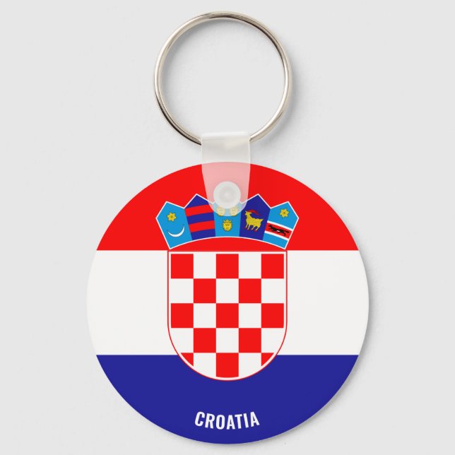 Croatia Flag Charming Patriotic Key Ring (Front)