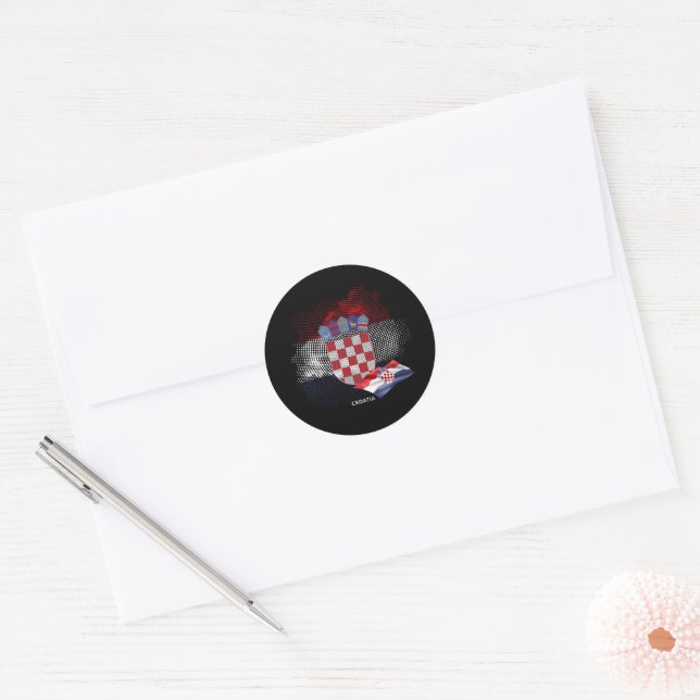 Croatia flag classic round sticker (Envelope)